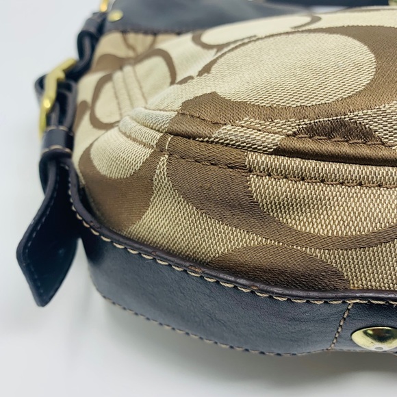 Coach Zoe Canvas and Leather Trim Shoulder Bag - Picture 14 of 16